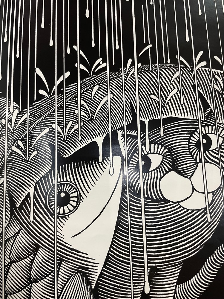 Black and white cover of children's picture book by Joan Grant and Neil Curtis